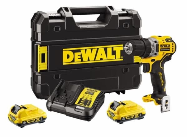 DeWALT DCD701D2-QW, Akkuruuvinväännin, Pistoolikahva, Musta, Keltainen, 1500 RPM, 425 RPM, 57,5 Nm