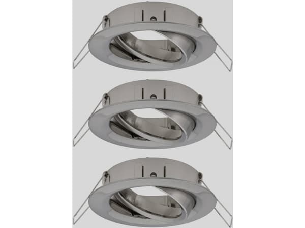 Paulmann 924.85, Kiinnityskiinnike, Harjattu teräs, Alumiini, Paulmann, 8,4 cm, 3 kpl