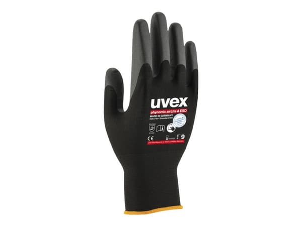 uvex phynomic airLite A - Sikkerhetshanske - størrelse: 7 - polyamid, elastan, carbon - svart