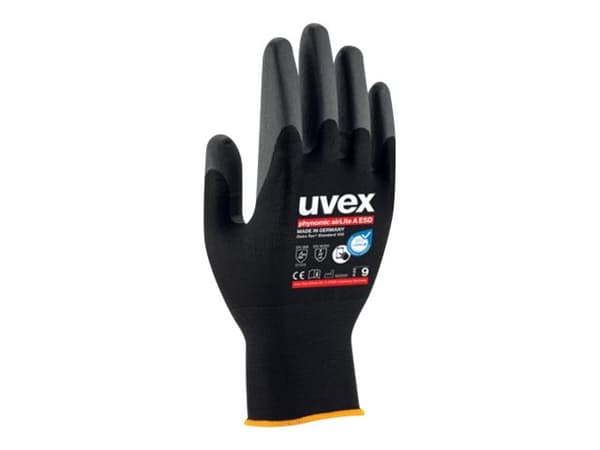 uvex phynomic airLite A ESD - Sikkerhetshanske - størrelse: 9 - polyamid, elastan, carbon - svart