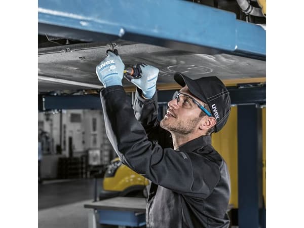 Uvex 60078, Fabrikkhansker, Sort, Blå, Voksen, Voksen, Unisex, Beskyttelse mot elektrostatisk utladning (ESD)