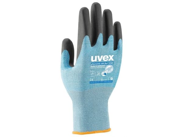Uvex 60084, Tehdaskäsineet, Musta, Sininen, Aikuinen, Aikuinen, Unisex, Staattisen purkauksen (ESD) suoja