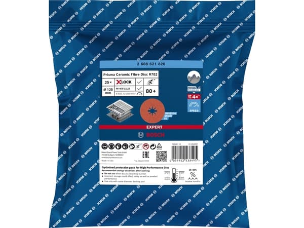 Bosch FIBERSLIBESKIVE R782 XL 125MM K80 25 STK