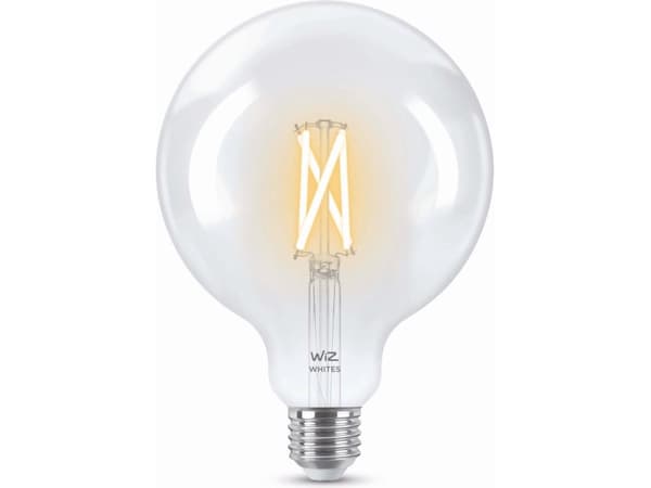 WiZ Filament-lamppu kirkas 60W G125 E27, Älylamppu, Wi-Fi, Läpinäkyvä, E27, Multi, 2700 K