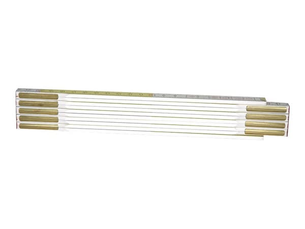 Stanley - Foldelinjal - 2 m - bladbredde: 17 mm - tre - hvit, gul