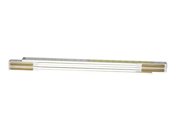 Stanley - Foldelinjal - 2 m - bladbredde: 17 mm - tre - hvit, gul