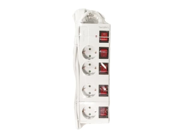 LogiLink LPS252, 1,5 m, 4 AC-utgångar, inomhus, Typ F, Type F (CEE 7/4), IP20