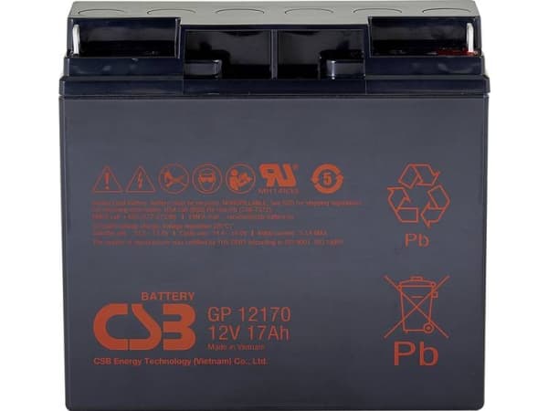 CSB Battery GP 12170 Standby USV Blybatteri 12 V 17 Ah Blyfleece (B x H x T) 181 x 167 x 76 mm M5 skruetilslutning Vedligeholdelsesfri, Lav selvaflad
