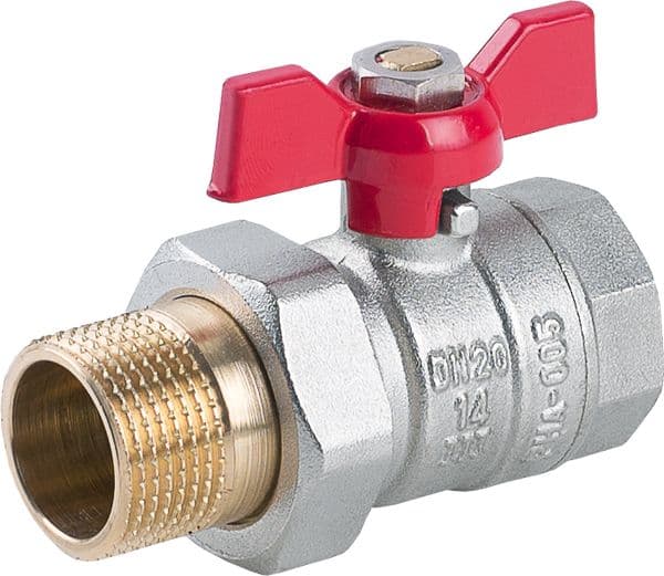 Perfexim Water ball valve WZ DN20 with screw connection, butterfly, reinforced PHA-005 G3/4 (00-005-0200-000)