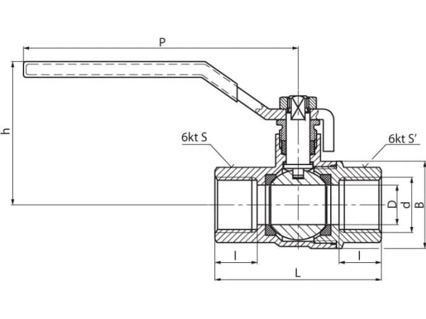 Perfexim Water valve Ball hussar with 3/4 "handle (00-006-0200-000)