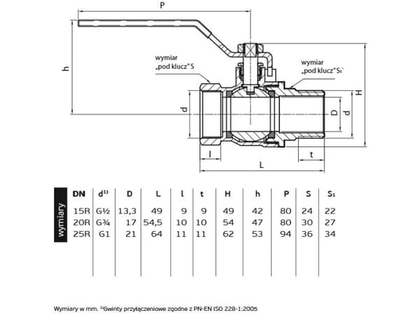 Perfexim Vattenkulventil WZ DN25 handtag 1040 G1 WZ PN16 C DN25 [6/60]