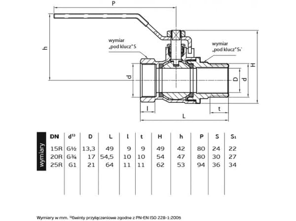 Perfexim Vattenkulventil WZ DN25 handtag 1040 G1 WZ PN16 C DN25 [6/60]