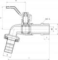 Miniatyrbilde 4 av 4: Perfexim Draw-off kuleventil DN20 med en gland med en slangeadapter PHA-009 G3/4 Z PN16 DN20 [10/100]