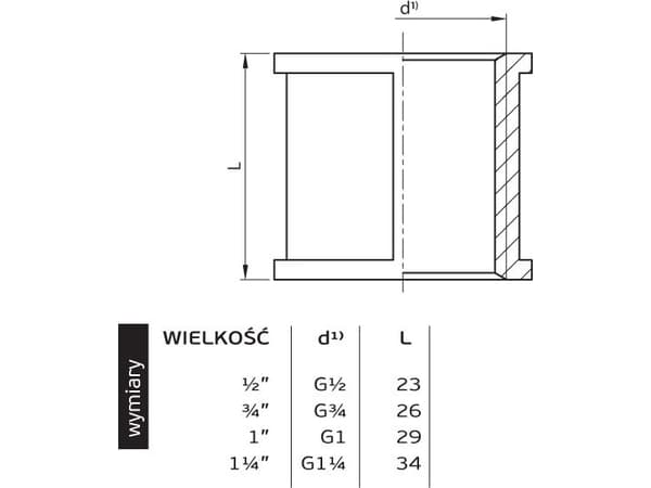 Perfexim Mufa mosiężna GW 1" (07-208-0250-000)