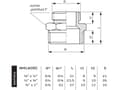 Miniatyrbilde 2 av 2: Perfexim messing reduksjonsnippel GZ 3/4" x 1/2" (07-209-1520-000)