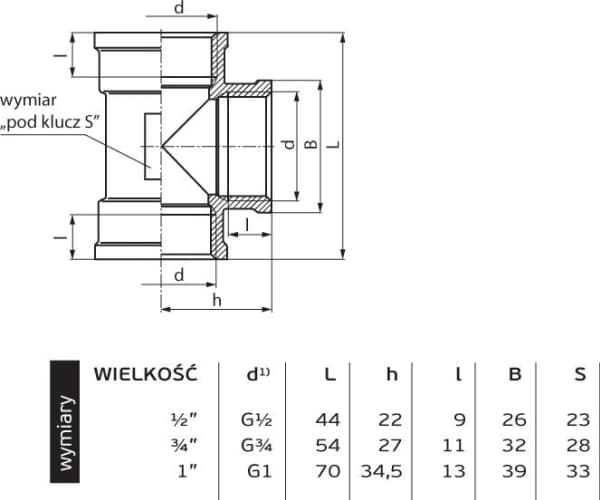 Perfexim messinkinen T-kappale GW 1/2" (07-216-0150-000)