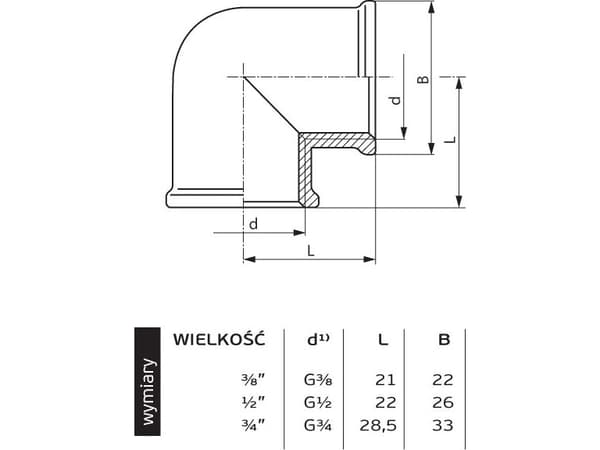 Perfexim krom messingalbue GW 3/8" (07-452-0100-000)