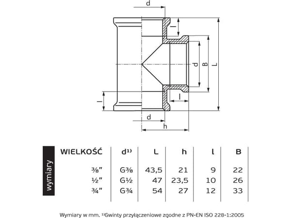 Perfexim 3/4" kromattu GW T-kappale (07-453-0200-000)