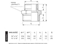 Miniatyrbilde 2 av 2: Perfexim reduksjonsnippel, forkrommet messing, GZ 3/8 x 1/2" (07-515-1015-000)