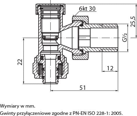 Perfexim 1/2" muotoiltu patterin sulkuventtiili PHA-033/PEX kiinnikkeillä (20-033-0101-003)