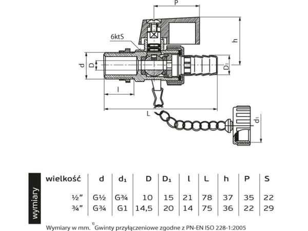 Perfexim Kulventil för avlopp 3/4 "A1809 15k150z (20-205-0200-000)