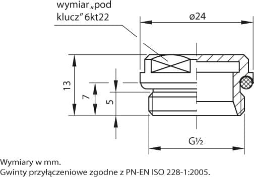 Perfexim 1/2" kylarlock i stål 4216 G1/2 Z PN10 (20-402-0000-000)
