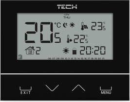 Tech Controller ST-292V3, room wired two-state controller L-5 (3 mm glass) black