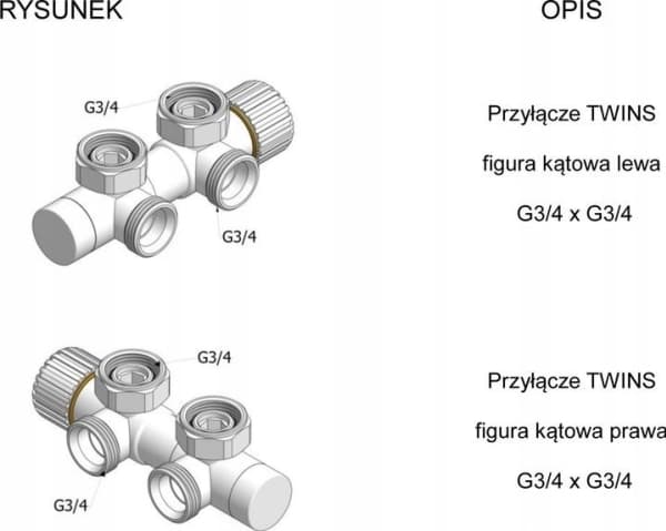 Varioterm patteri Twins All In One oikeanpuoleinen valkoinen matta pex-kiinnikkeillä
