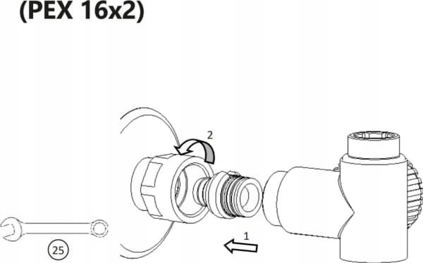 Varioterm Compression fitting PEX 16/2 x M22/1.5 chrome bl. (for INTEGRA, VISION valves)