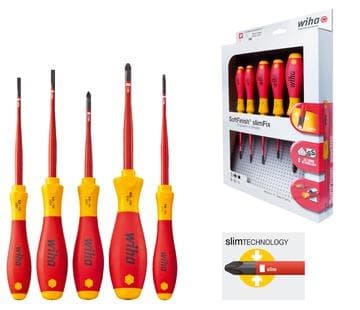 Wiha slimFix LAUS / 1000V ruuvimeisselisarja 5 osaa 1x Torx 10, 1xPZ1, 1x PZ2, 1xLK3,5, 1x LK4,0