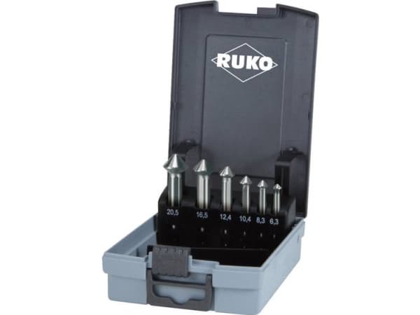 RUKO ULTIMATECUT 102790RO Keglesænker-sæt 6 dele 6.3 mm, 8.3 mm, 10.4 mm, 12.4 mm, 16.5 mm, 20.5 mm HSS 1 stk