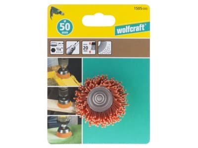 wolfcraft GmbH 4006885150607, Slipborste, Trä, 4500 RPM, Brun, Rund, 6,5 cm