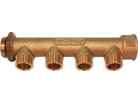 WAVIN 3/4" Fordelerrør m/kontram.4 afg. 1/2"