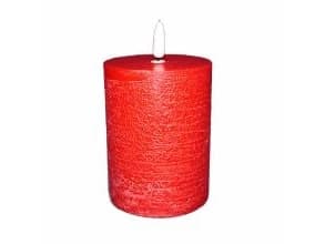 LED bloklys 7.5x10 cm med 3D flamme Rød,24 stk/krt