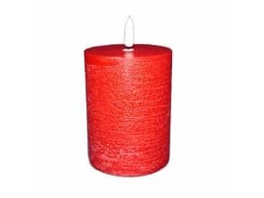 LED bloklys 7.5x10 cm med 3D flamme Rød,24 stk/krt