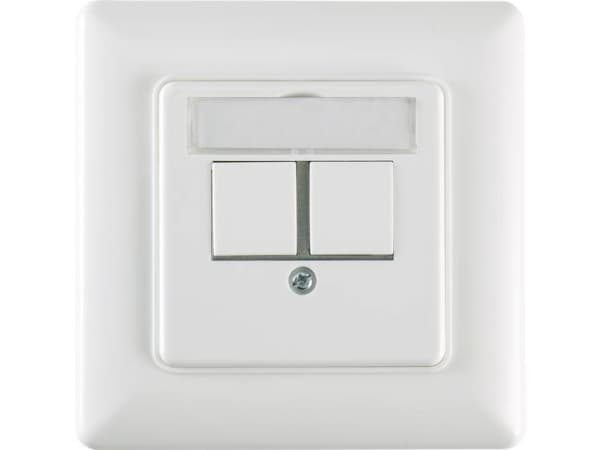 Renkforce Blindplade Monteringshuller 2 porte Hvid