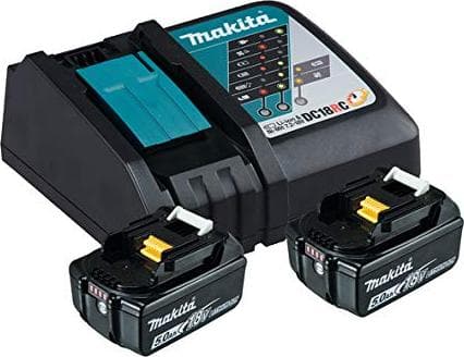 Makita DC18RC - Akkulaturi + akku 2 x - Li-Ion - 5 Ah - 90 Wh - 1 x akkujen laturi