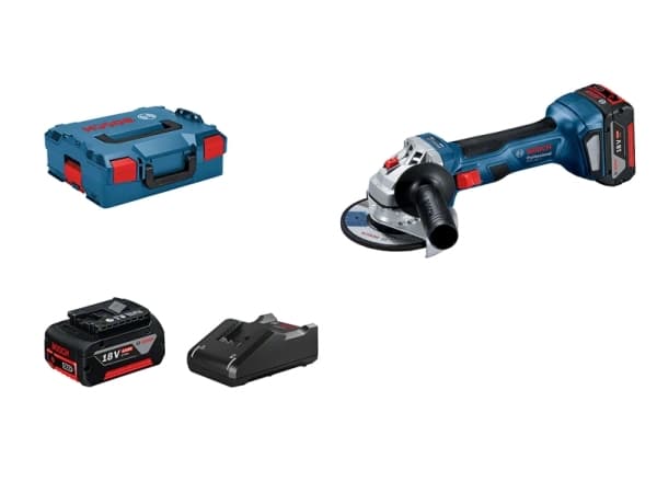 Bosch GWS 18V-7 Professional - Vinkelsliper - trådløs - 125 mm - 2 batterier - 18 V