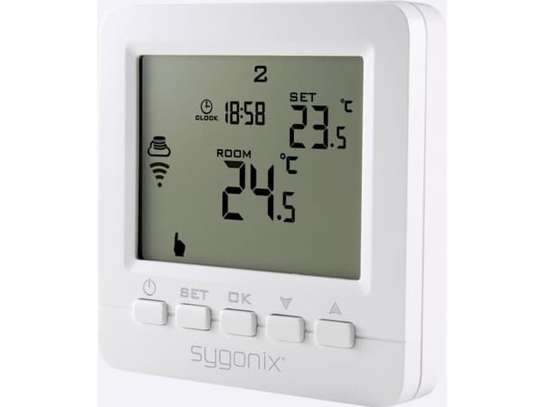 Sygonix radiohuonetermostaatti uppoasennettava viikko-ohjelma 5 - 35 °C (SY-4500820)