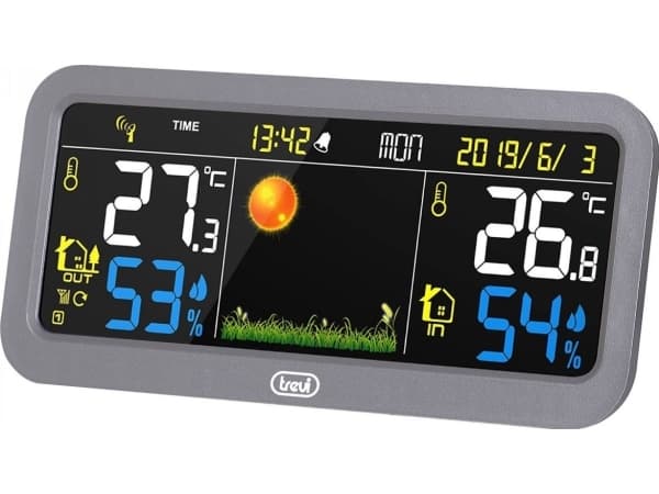 Trevi ME 3P20 RC, Grå, Inne Termometer, Utendørs Barometer, Utendørs Barometer, Barometer, Hygrometer, Termometer, Barometer, Hygrometer, Termometer,