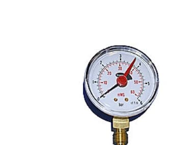 Manometer Ø63, 1/4'', 0-6 bar - 1/4'' (ned), 0-6 bar/mVS og m/stilleviser