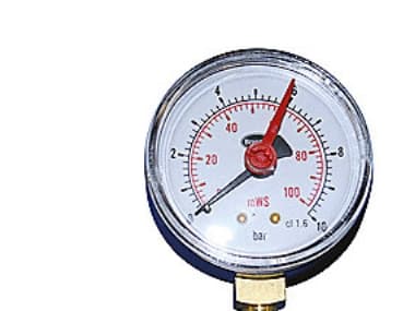 Manometer Ø63, 1/4'', 0-10 bar - 1/4'' (ned), 0-10 bar/mVS og m/stilleviser