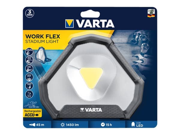 Varta Work Flex, LED, IP54, Musta, Valkoinen, Vapaasti seisova työvalo musta, Valkoinen