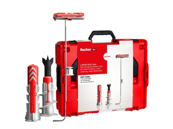 Fischer L-BOXX, Rund, 400 x DuoPower 6 x 30, 80 x DuoPower 6 x 50, 170 x DuoPower 8 x 40, 45 x DuoPower 8 x 65, 50 x..., 833 stykker