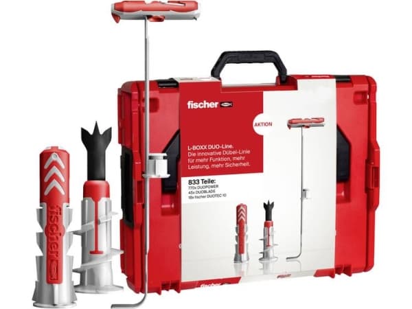 Fischer L-BOXX, Rund, 400 x DuoPower 6 x 30, 80 x DuoPower 6 x 50, 170 x DuoPower 8 x 40, 45 x DuoPower 8 x 65, 50 x..., 833 stykker