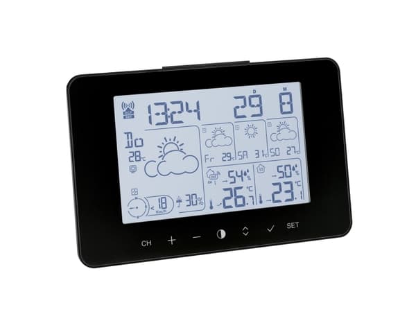 TFA-Dostmann Meteotime Primo, Musta, Kosteusmittari sisäkäyttöön, Lämpömittari sisäkäyttöön, Kosteusmittari ulkokäyttöön,..., Kosteusmittari, Lämpömi