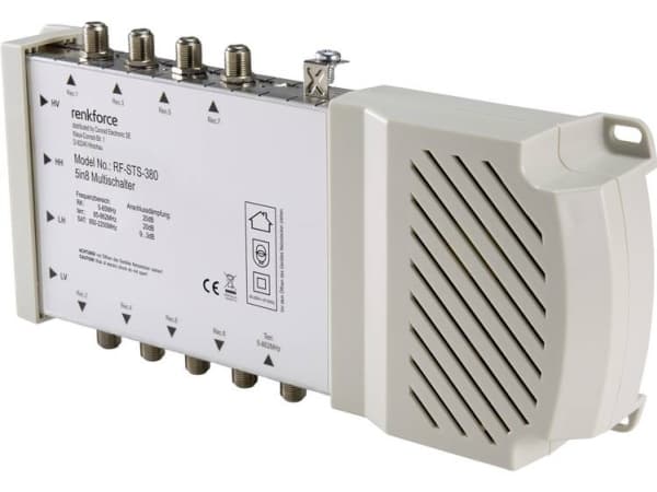 Renkforce RF-STS-380 SAT-multikontakt Indgange (multikontakt): 5 (4 sat/1 jord) Deltagerantal: 8 Quad-LNB-egnet