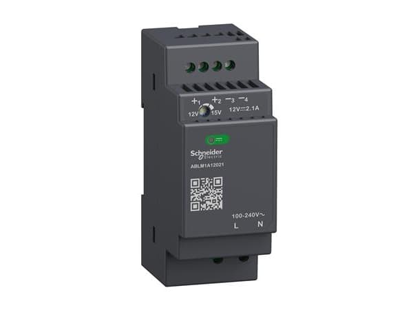 Modicon switchmode strømforsyning modular til DIN-skinne med 12 VDC 25 W-2,1 A udgang og 100-240 VAC