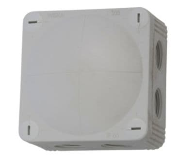 Wiskas prefabricerad burk grå metrisk - Combi 308, 85x85x50mm, f/8st M20-fästen, IP66/IP67
