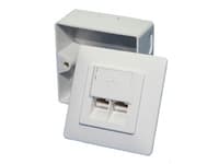 LogiLink NP0006A, 2 x RJ-45, Vit, Akrylnitrilbutadienstyren (ABS), Metall, RoHS, 125 V, 1,5 A